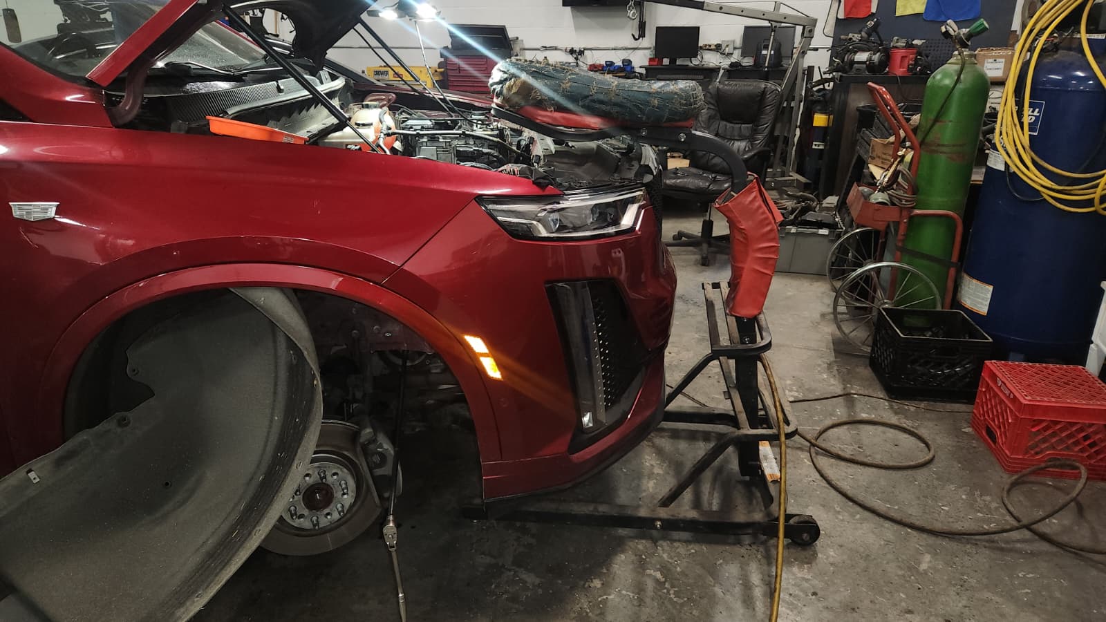 Detailed engine work close-up